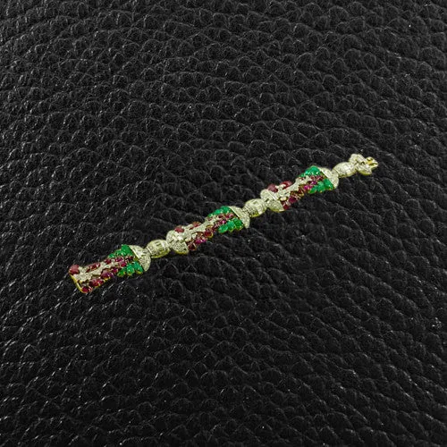 Ruby, Emerald & Diamond Cartier Estate Bracelet