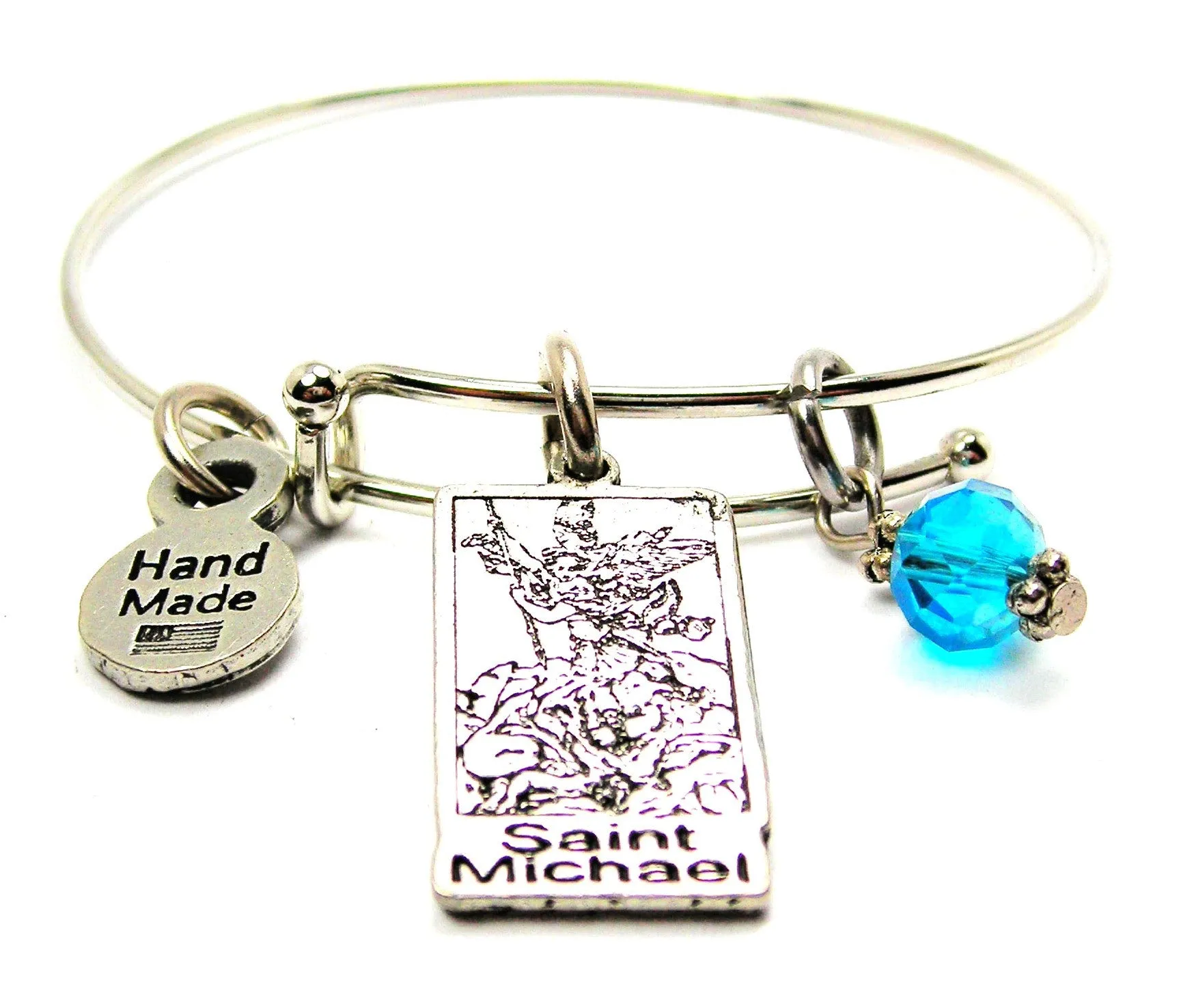 Saint Michael Expandable Bangle Bracelet