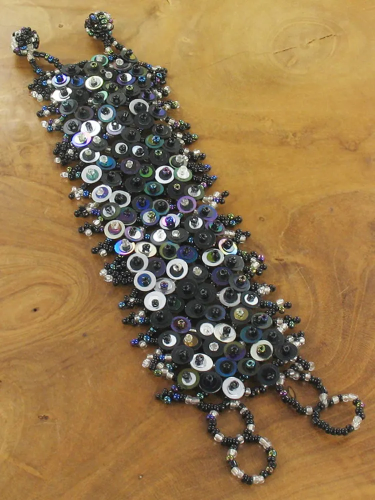 Sequin Wrap Around Cuff - Black