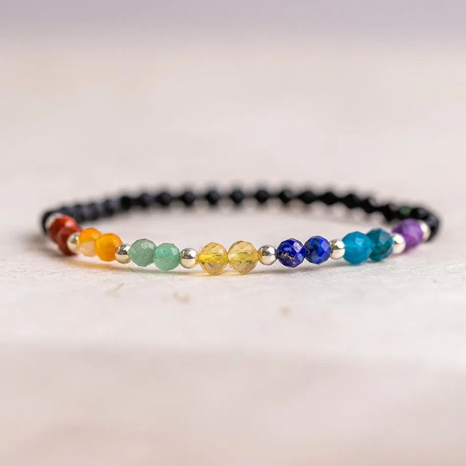 Seven Chakra Bracelet Dainty - 4mm