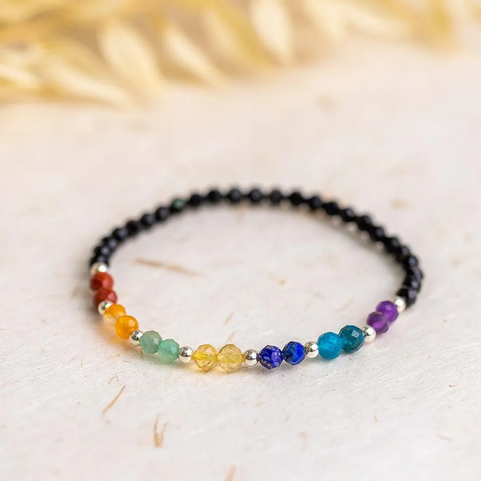 Seven Chakra Bracelet Dainty - 4mm