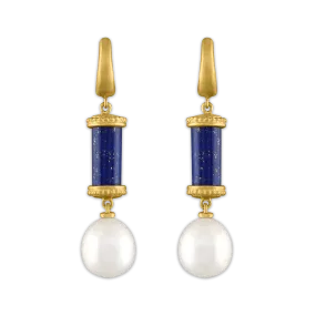 Short Laurel Tropaion Lapis Earrings