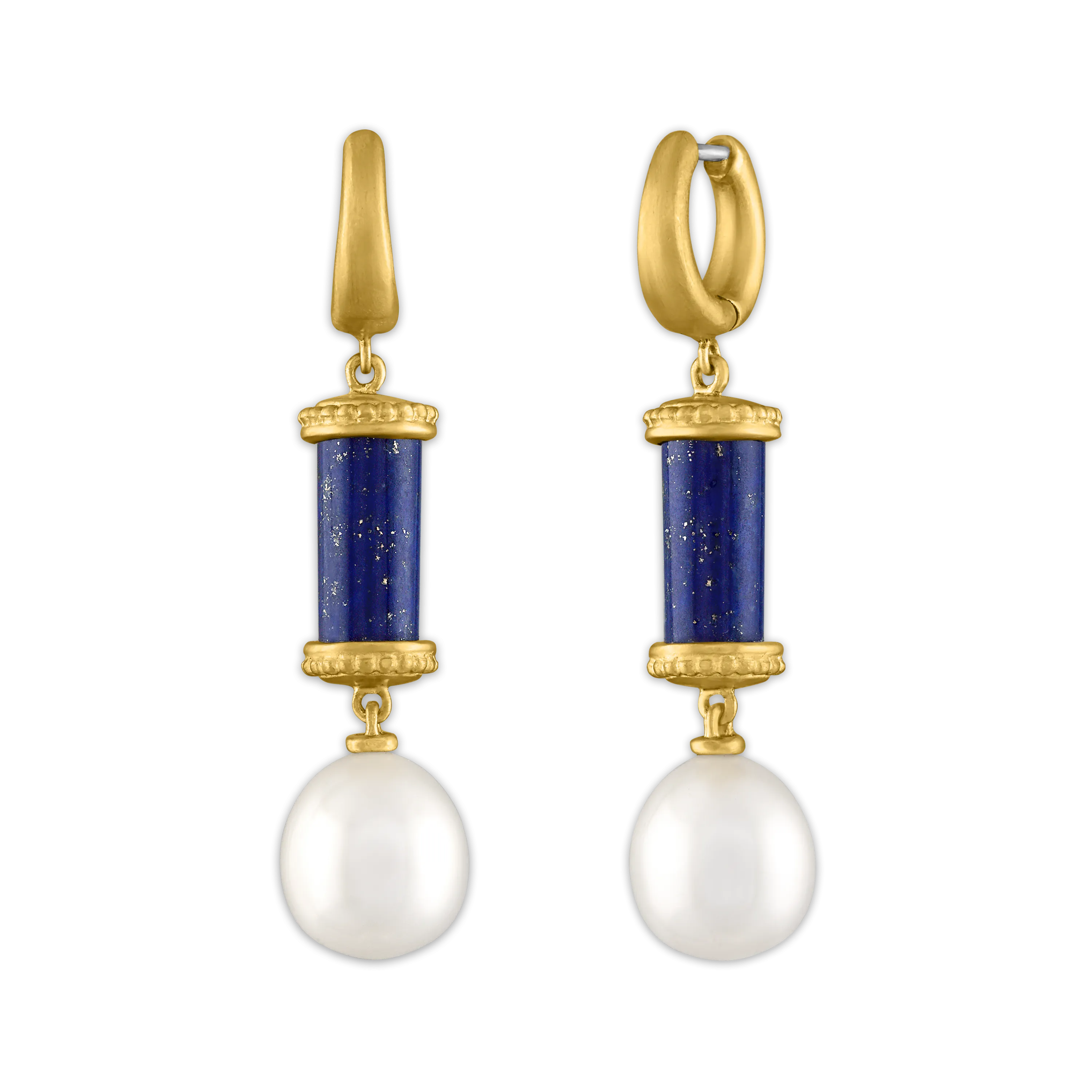 Short Laurel Tropaion Lapis Earrings