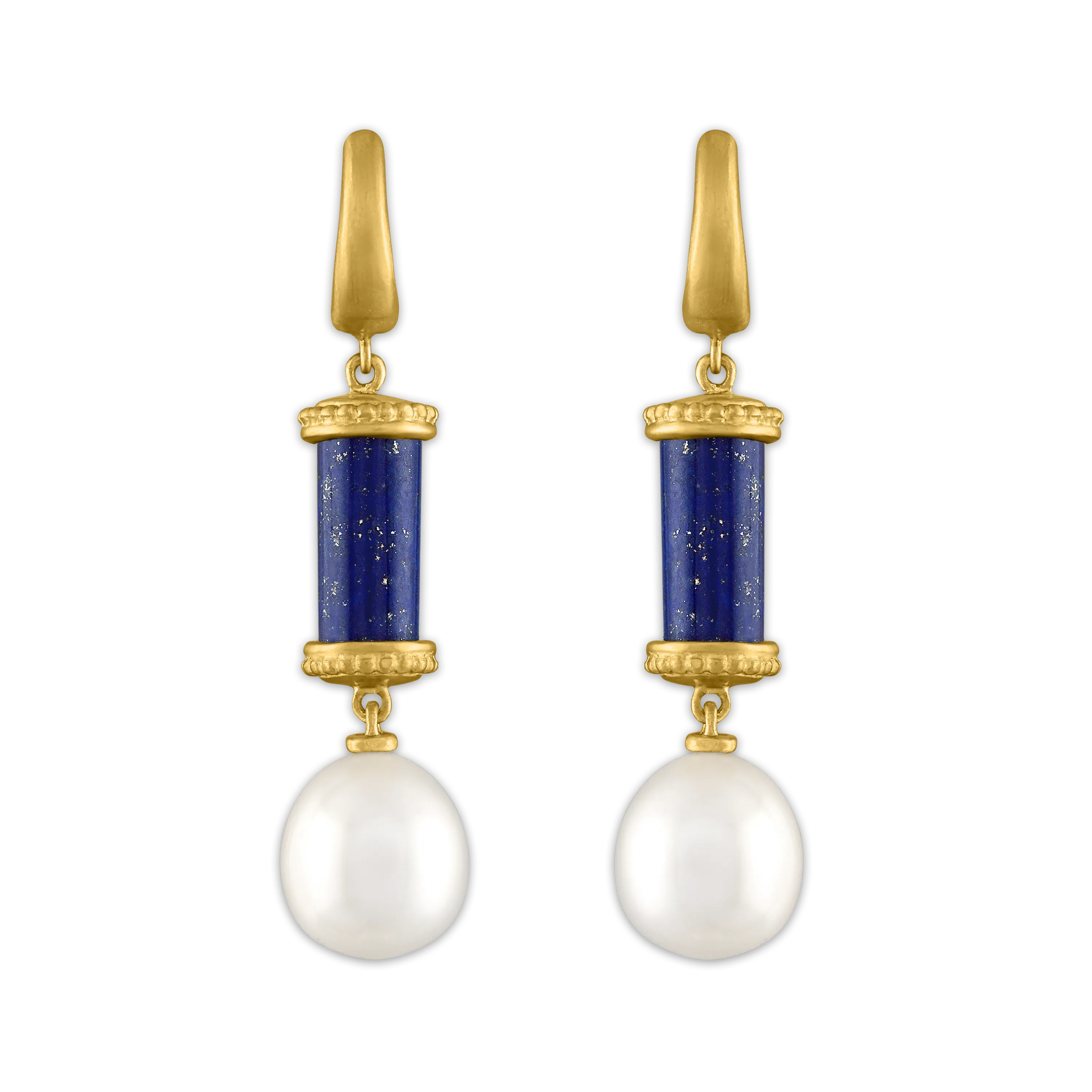 Short Laurel Tropaion Lapis Earrings