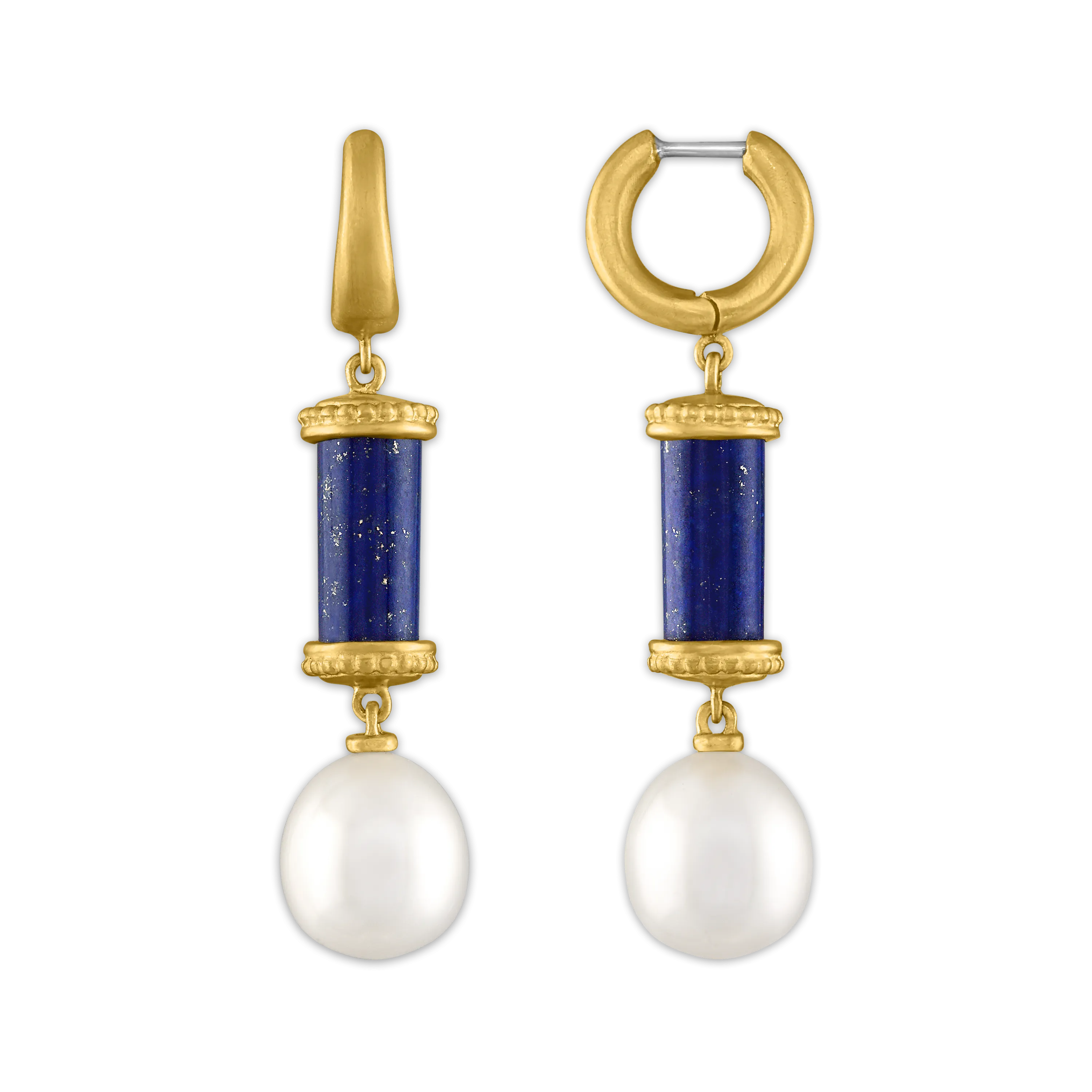 Short Laurel Tropaion Lapis Earrings