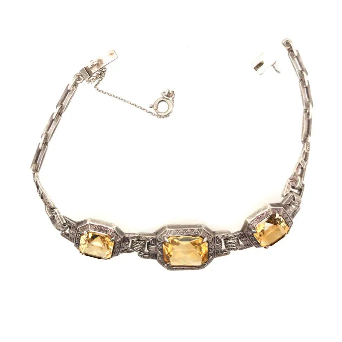 Silver Citrine Bracelet