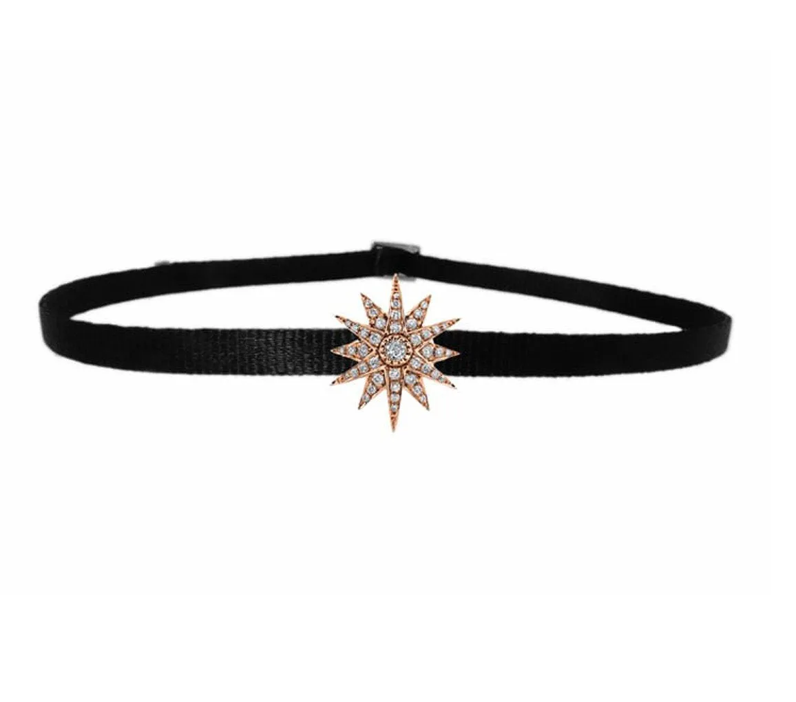 SINGLE STARBURST CHOKER IN ROSE GOLD