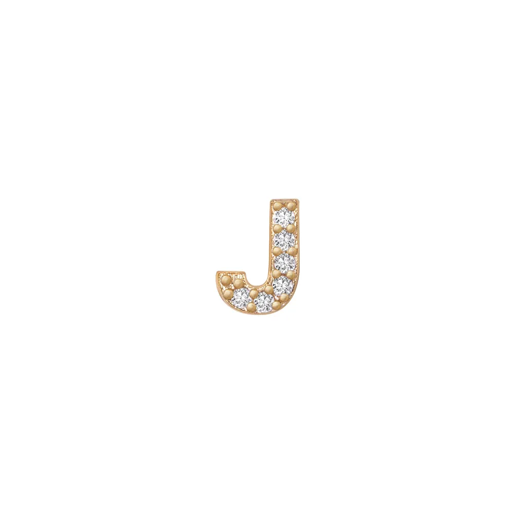 SKINNY SILVER J CHARM (YELLOW)