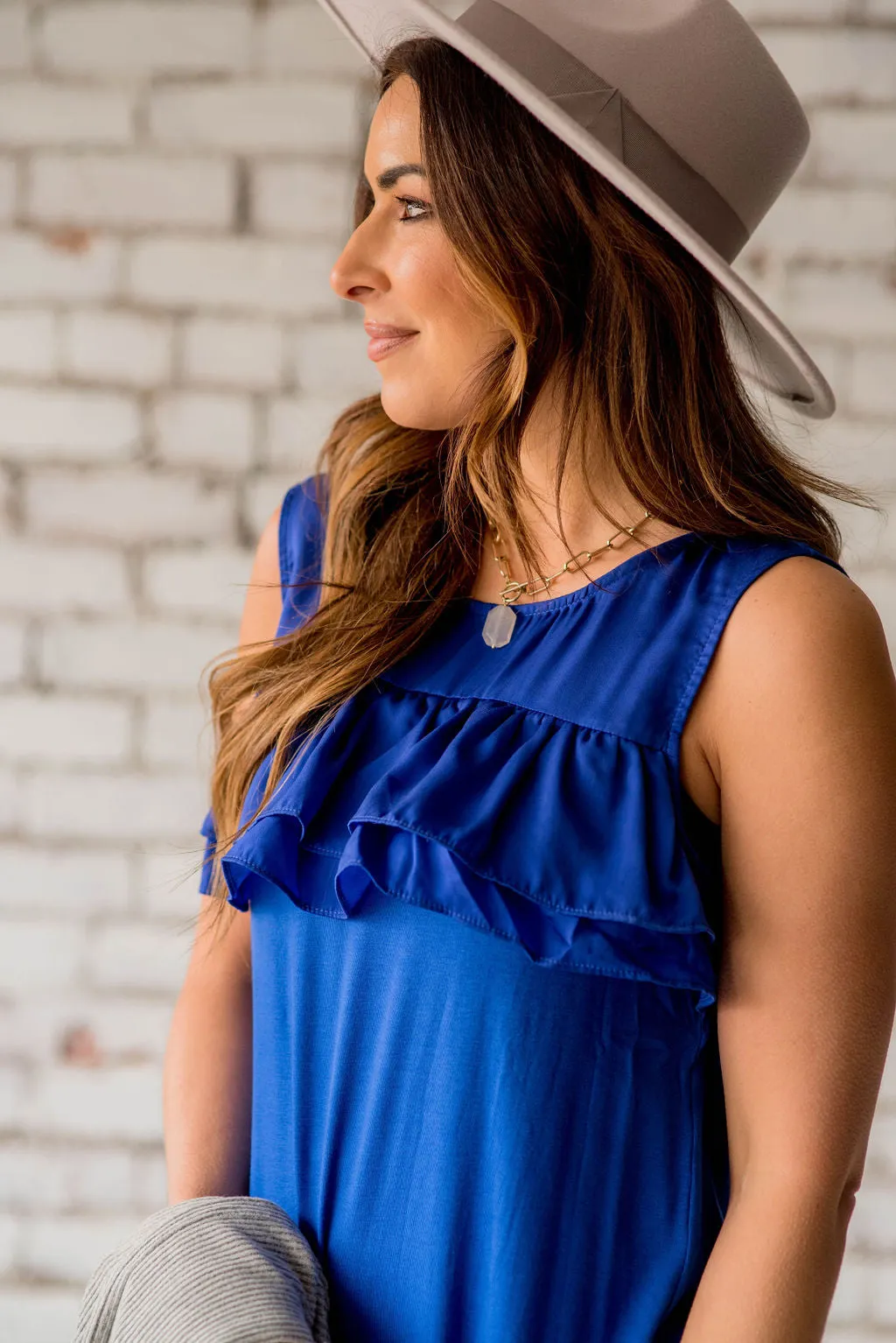 Sleeveless Ruffle Tunic