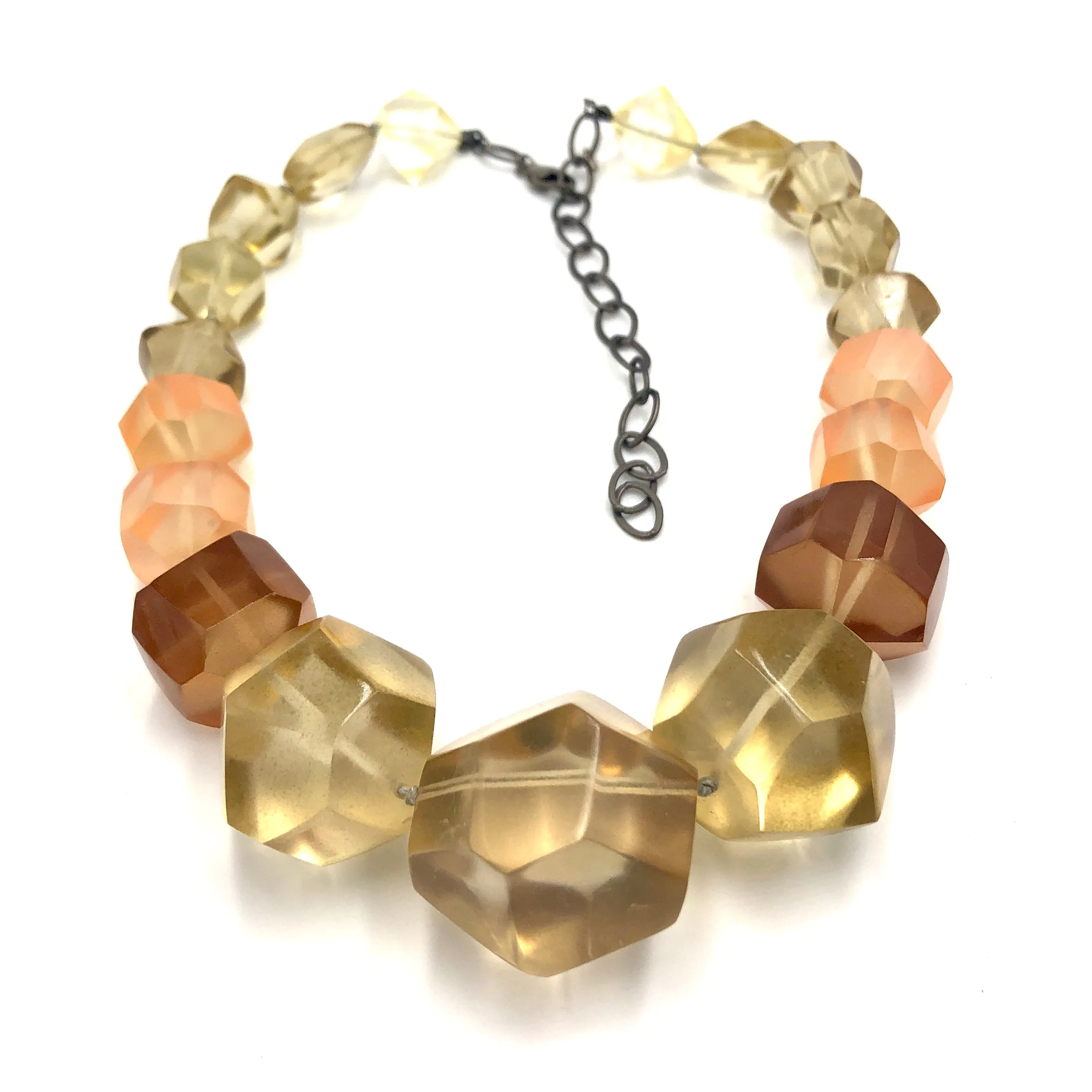 Smoke & Peach Hand-Knotted Chunky Knotted Necklace