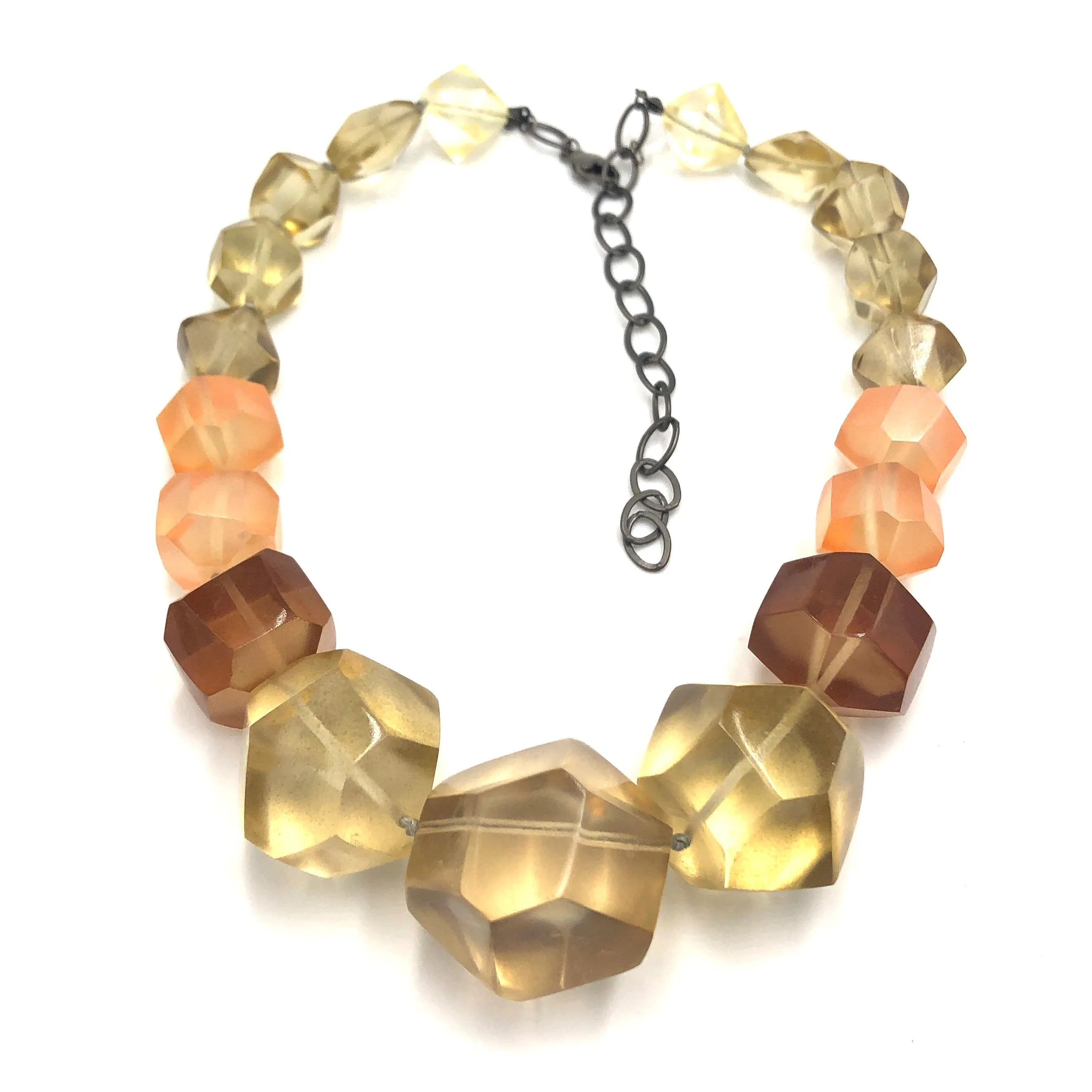 Smoke & Peach Hand-Knotted Chunky Knotted Necklace