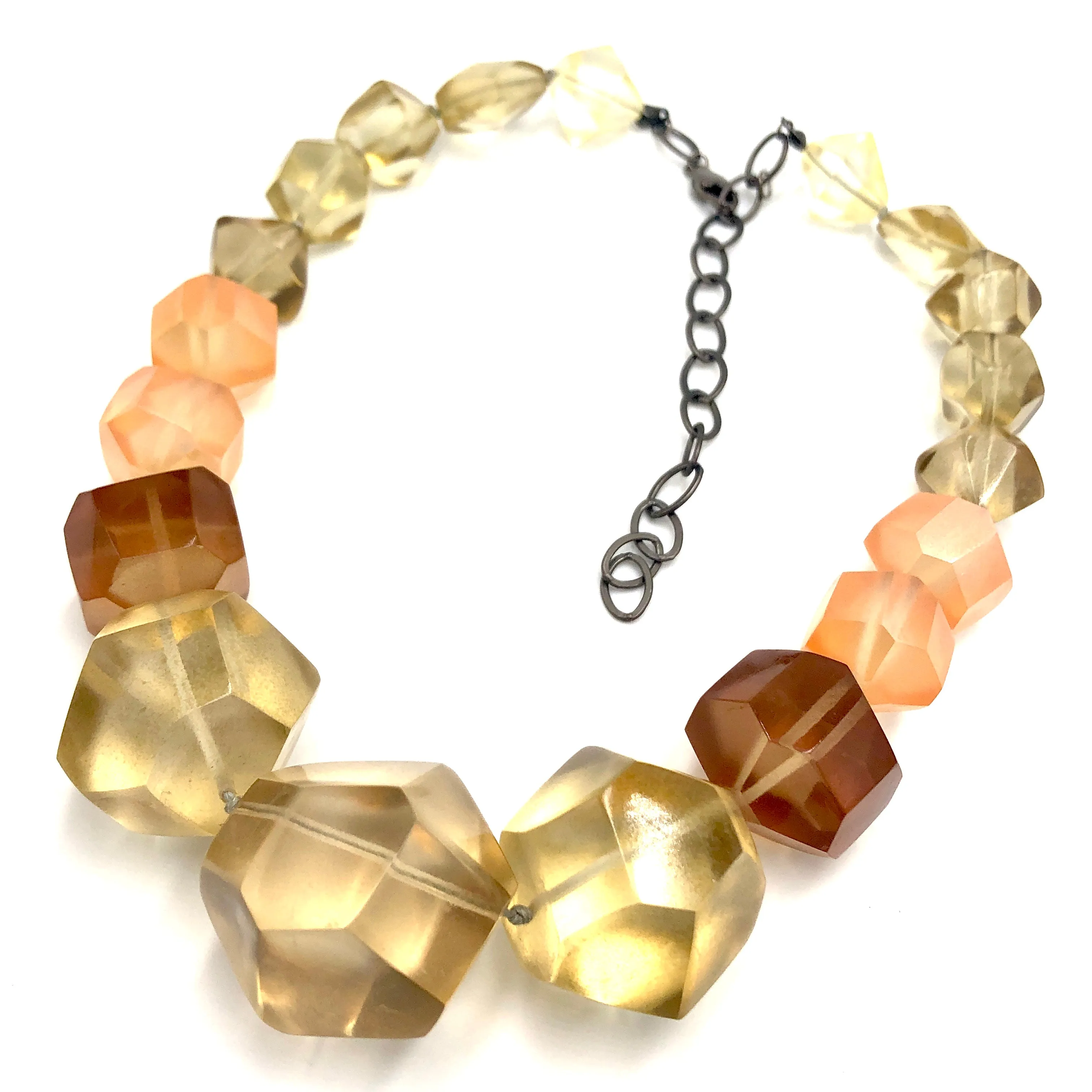 Smoke & Peach Hand-Knotted Chunky Knotted Necklace