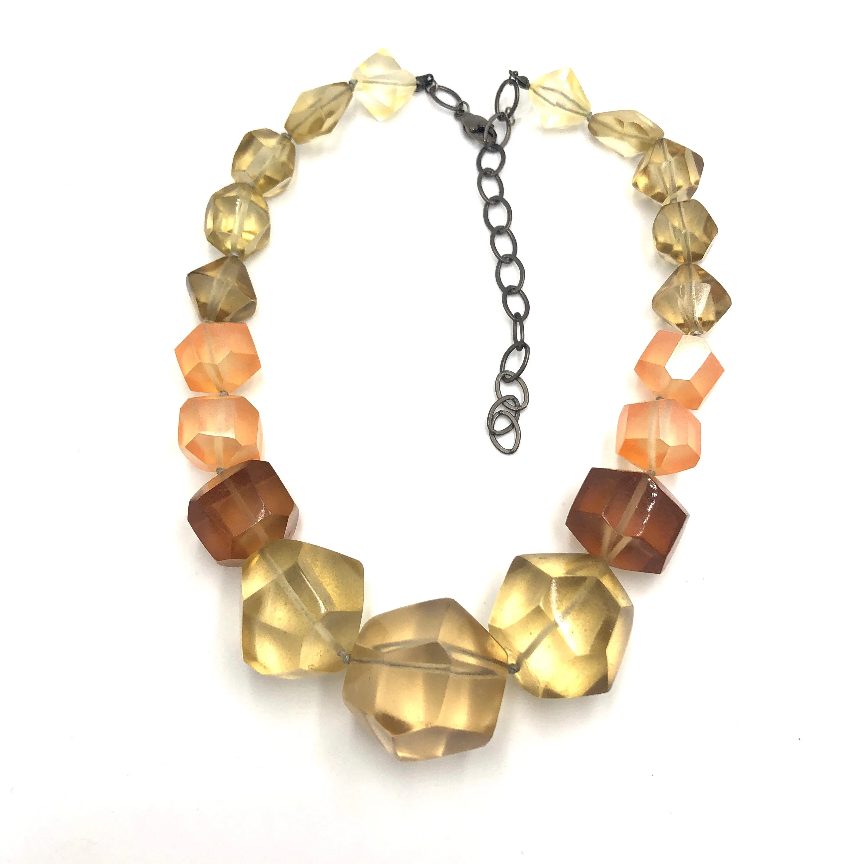 Smoke & Peach Hand-Knotted Chunky Knotted Necklace