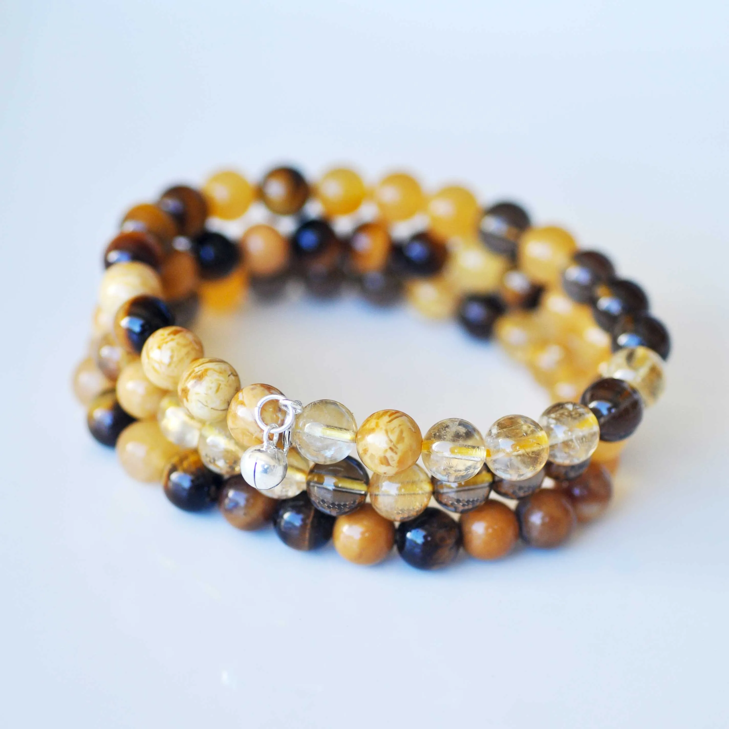 Solar Plexus Chakra Bracelet Stack - Abundance & Confidence with FREE CHAKRA DECK