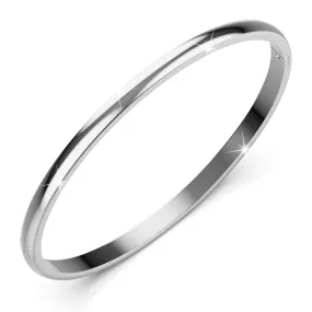 Solid Round Stainless Steel Bangle with a High Polish Finish