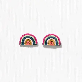 Sophia Rainbow Beaded Post Earrings Rainbow