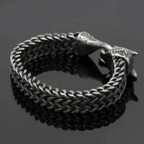 Stainless Wolf Head Chain Bracelet: Wholesale Fashion Gift