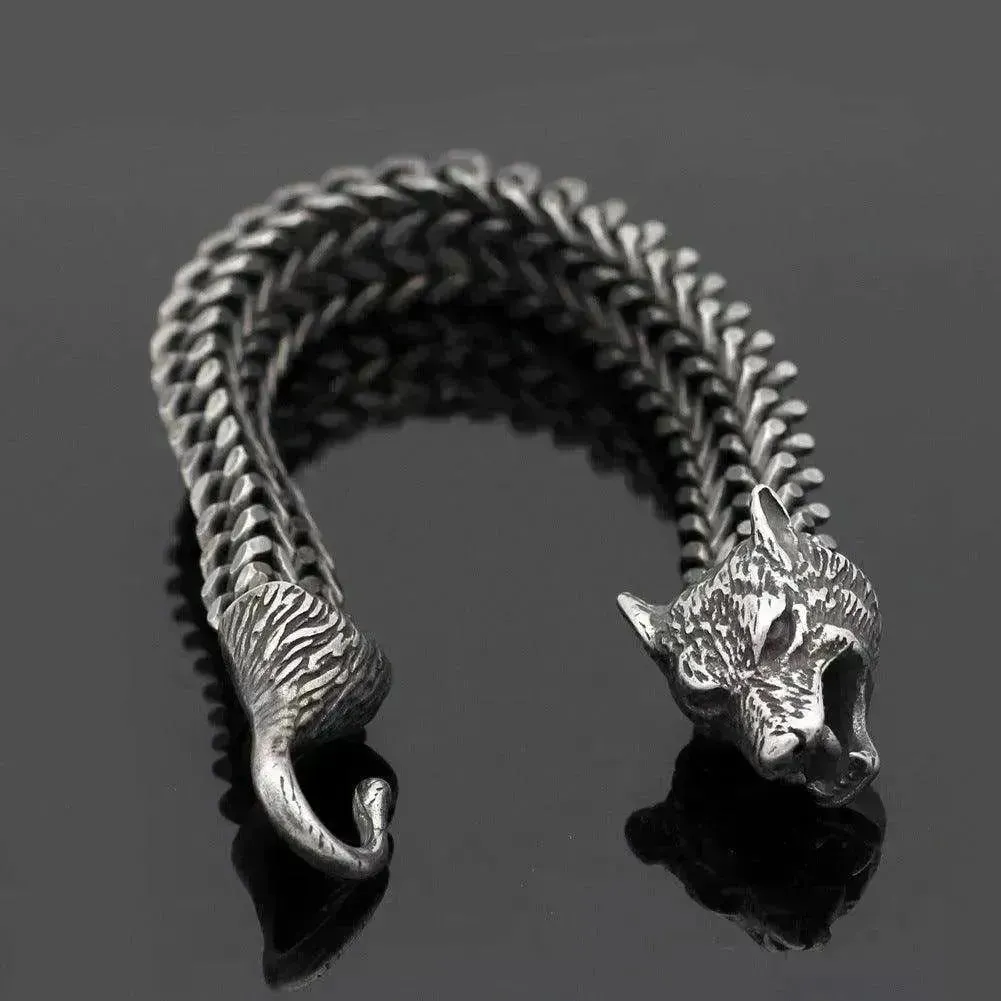 Stainless Wolf Head Chain Bracelet: Wholesale Fashion Gift