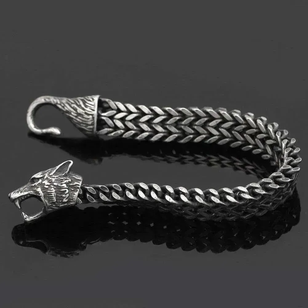 Stainless Wolf Head Chain Bracelet: Wholesale Fashion Gift