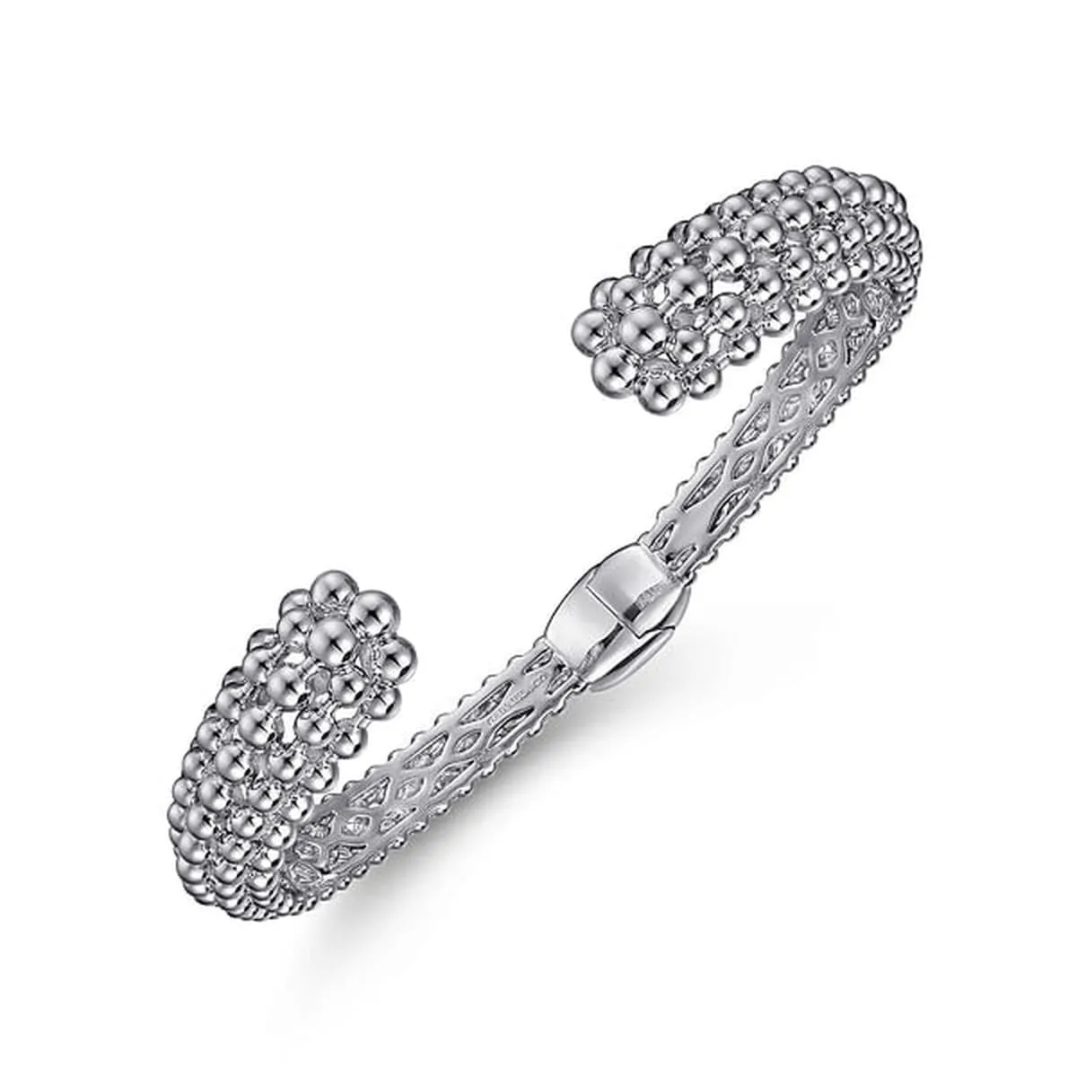 Sterling Silver Bujukan Beaded Split Bangle