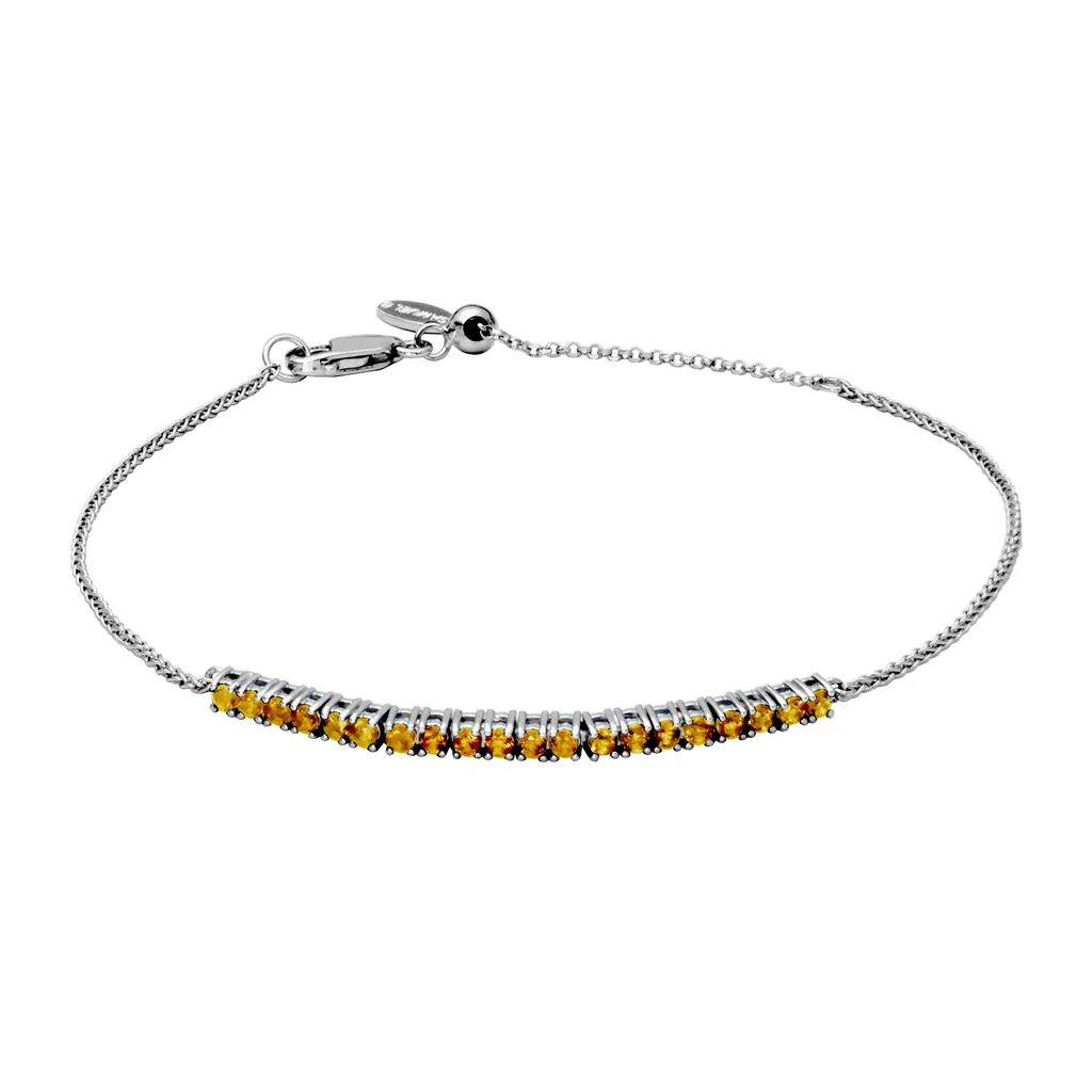 Sterling Silver Citrine Bolo Bracelet by Samuel B.