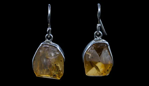 Sterling Silver Citrine Gemstone Earrings