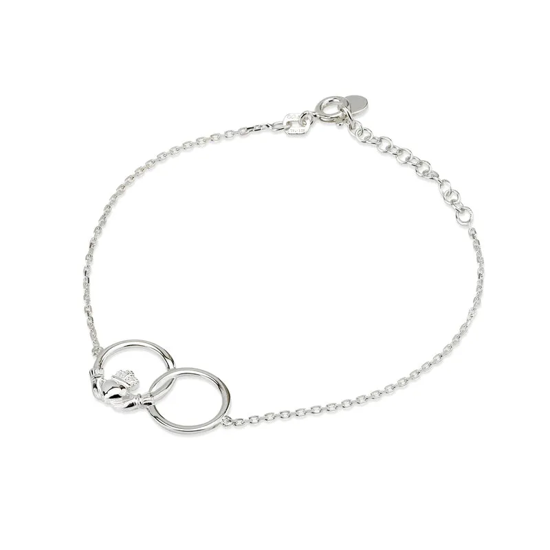 Sterling Silver Claddagh Circle Bracelet