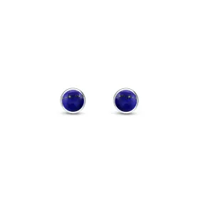 Sterling Silver Lapis Lazuli Dinky Round Stud Earrings