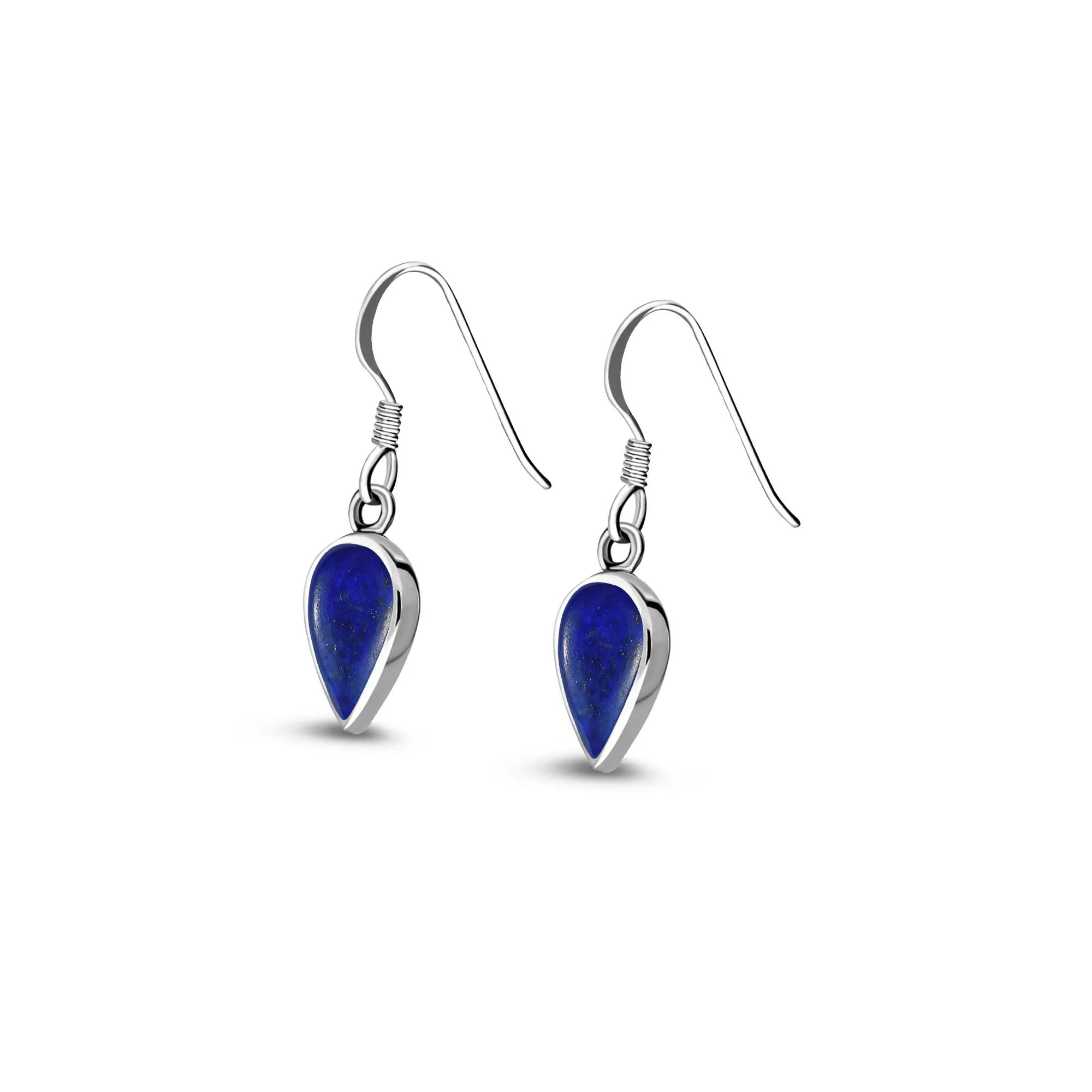 Sterling Silver Lapis Lazuli Inverted Teardrop Earrings