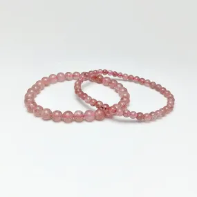 Strawberry Quartz Beaded Bracelet