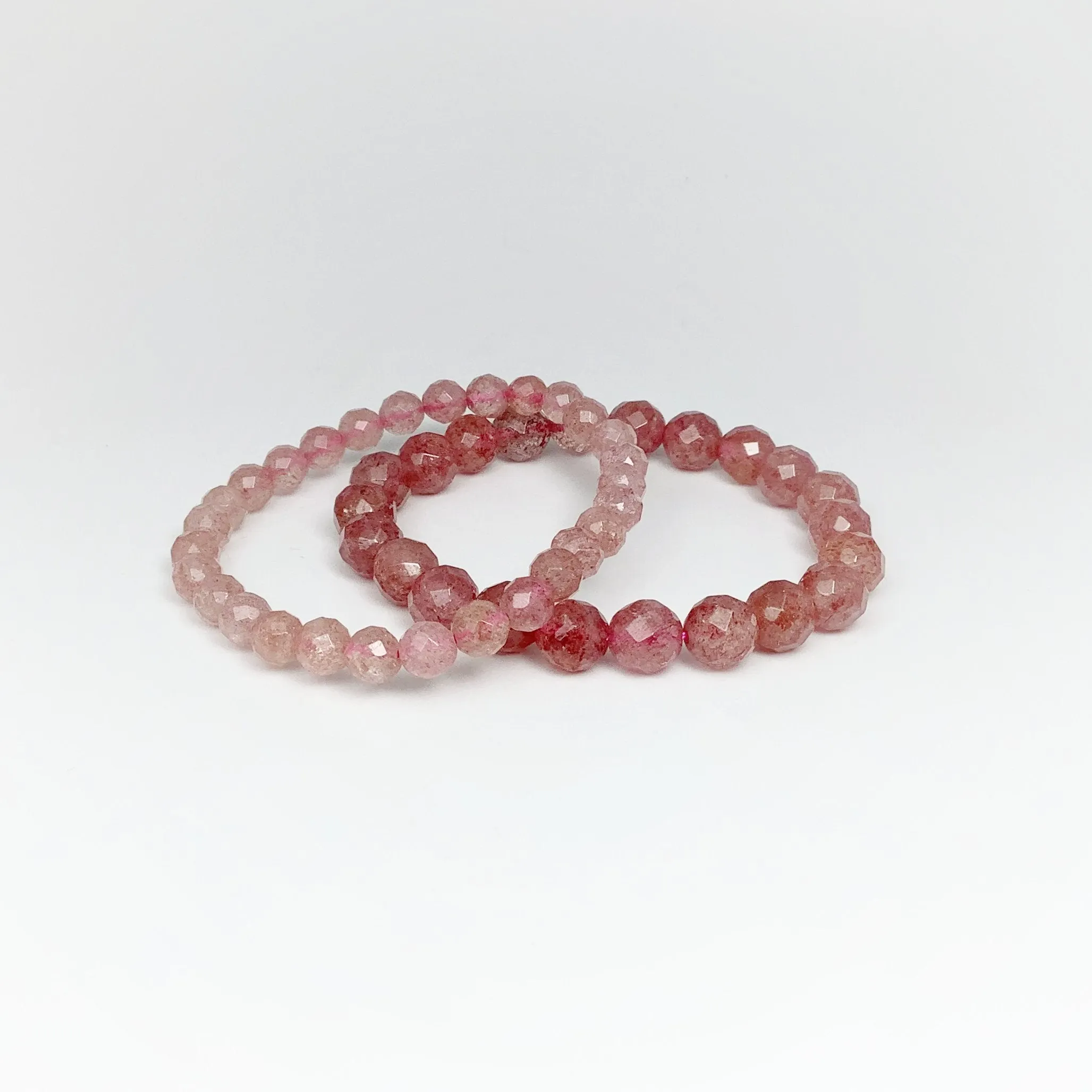 Strawberry Quartz Faceted Beaded Bracelet