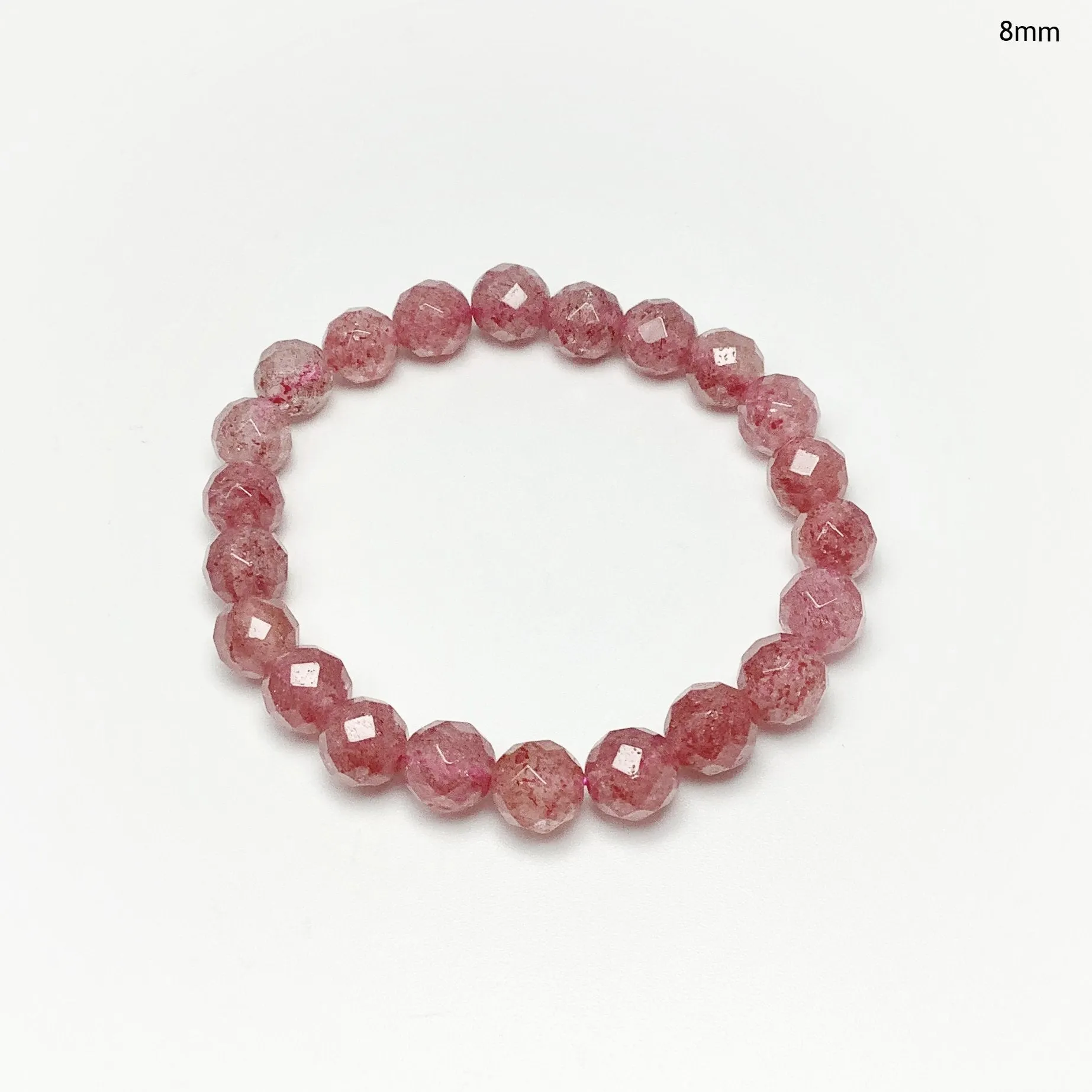 Strawberry Quartz Faceted Beaded Bracelet