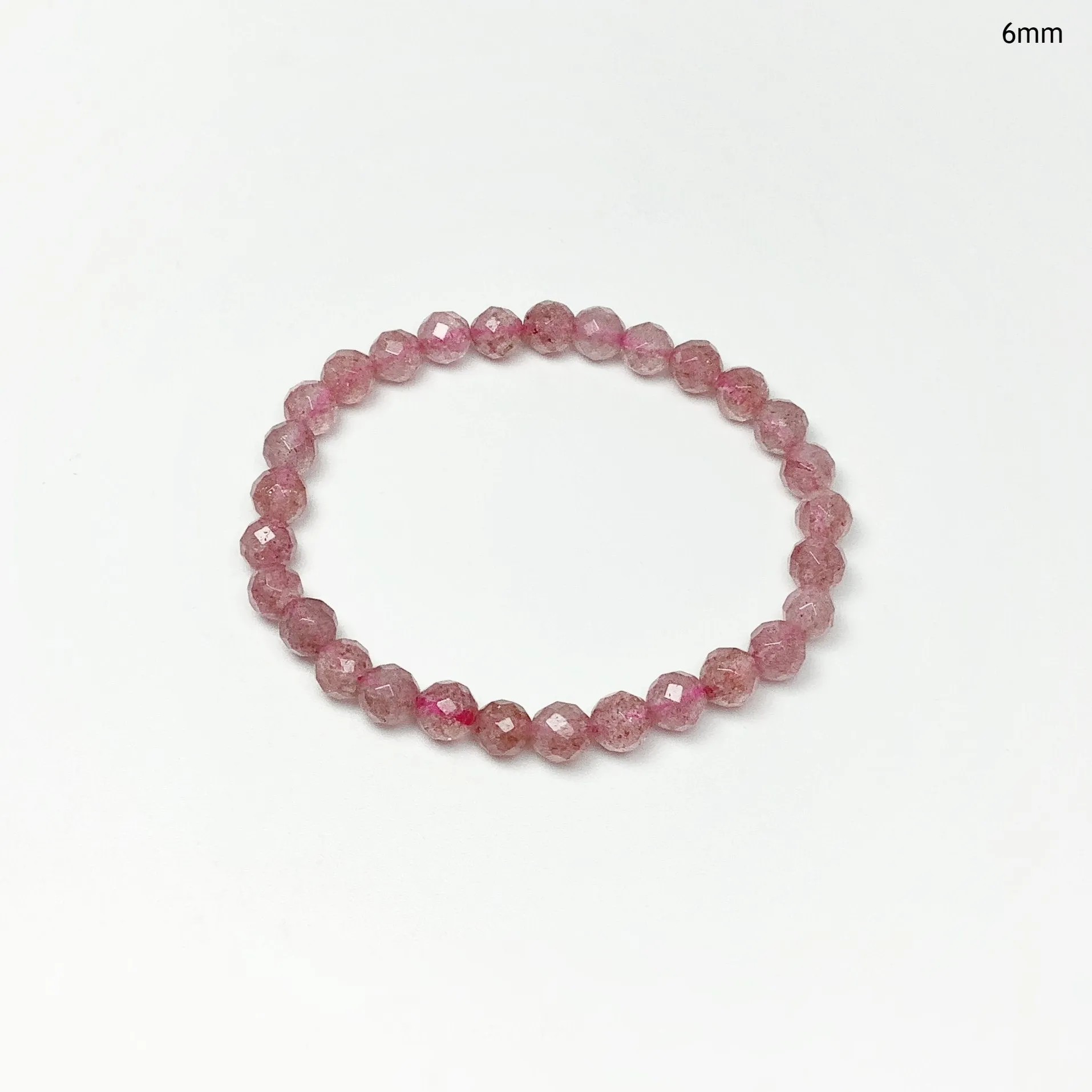 Strawberry Quartz Faceted Beaded Bracelet