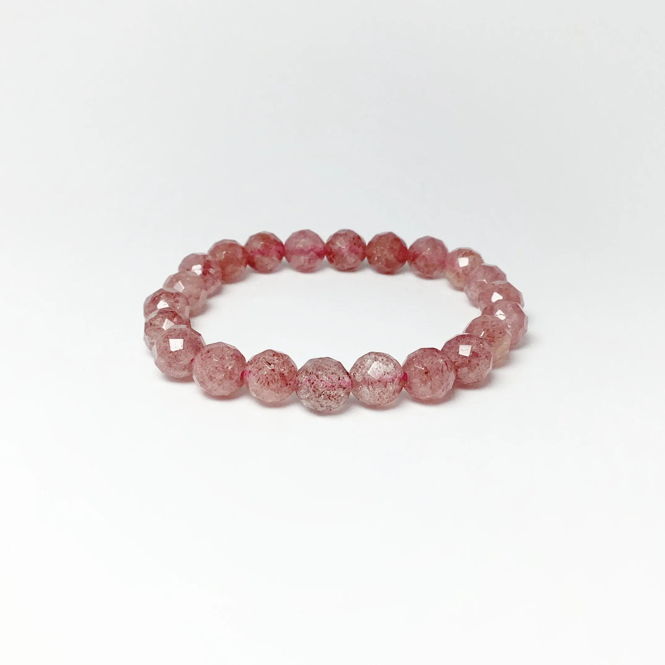 Strawberry Quartz Faceted Beaded Bracelet