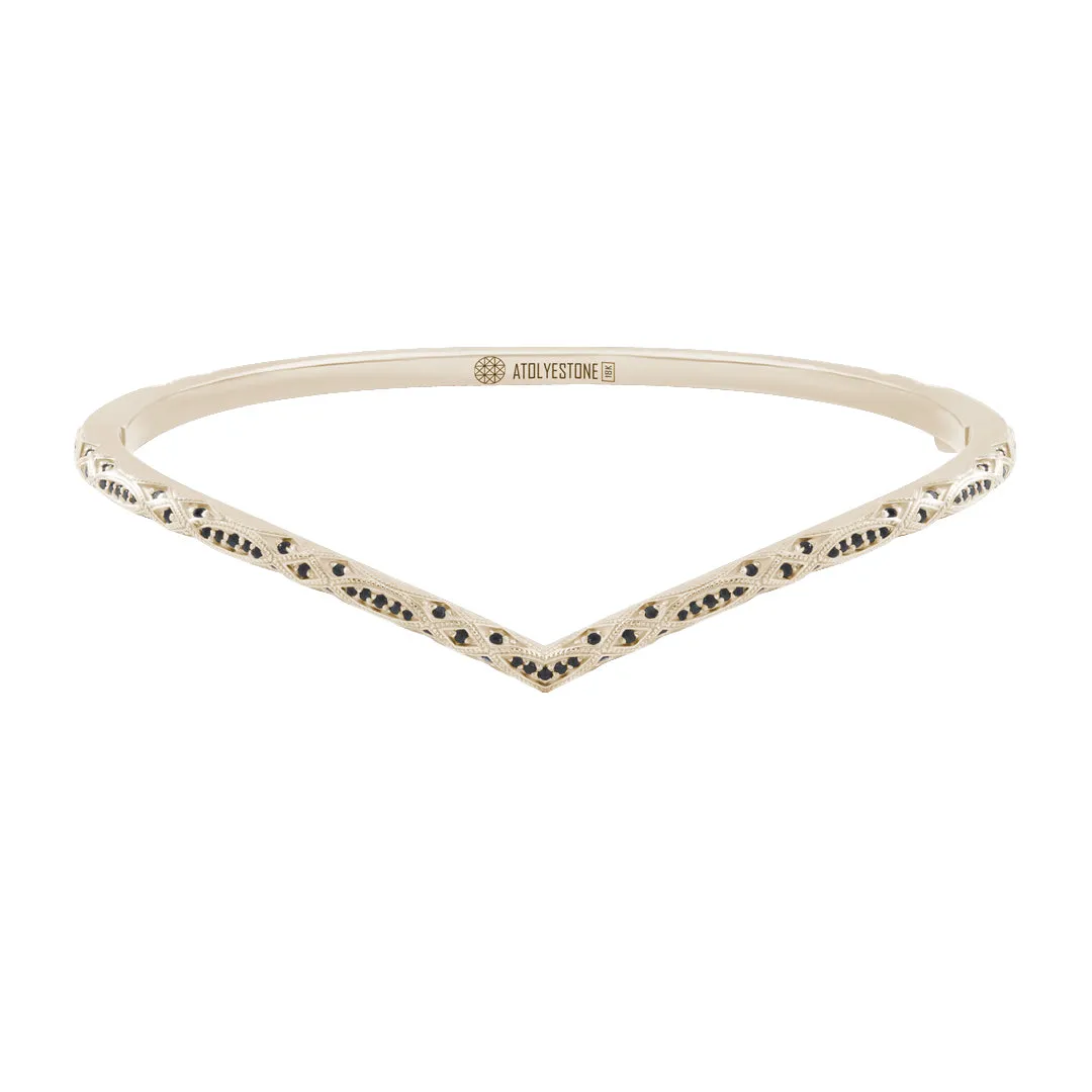 Streamline Curve Bangle in Gold