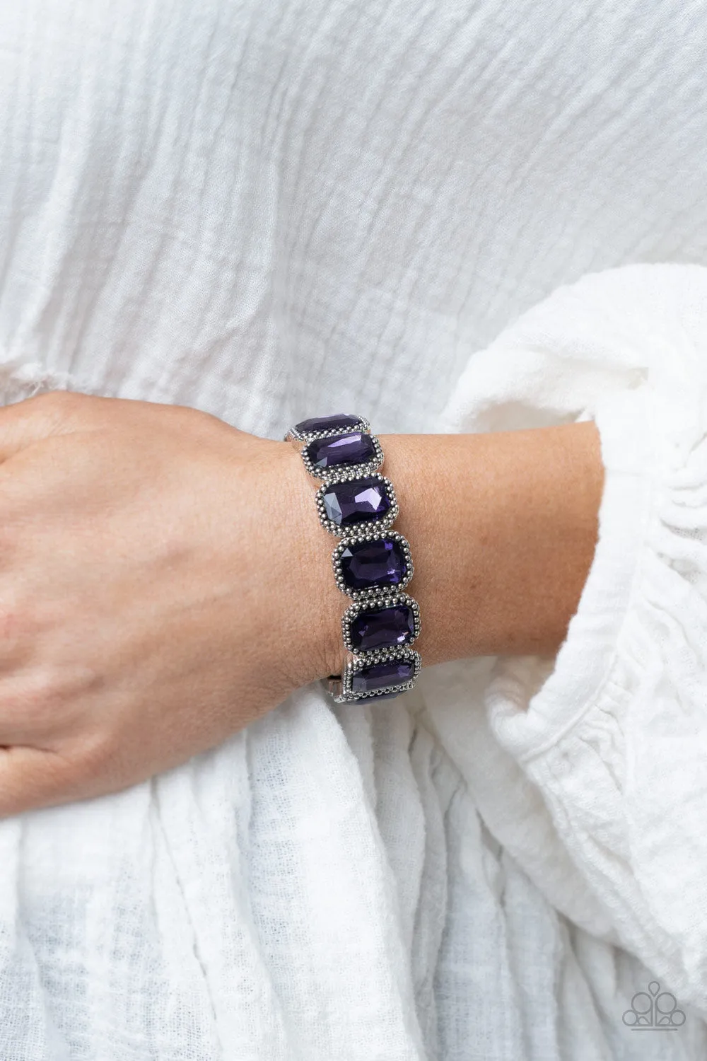 Studded Smolder - Purple Bracelet - Paparazzi Accessories