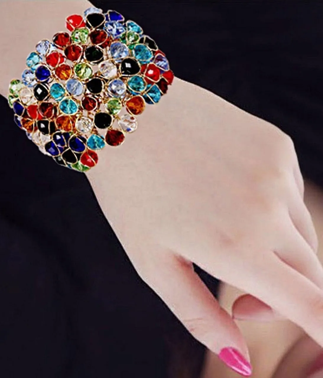 Stylish & Crystal Bracelet Multi Color Suitable Size & Adjustable for Women and Girls