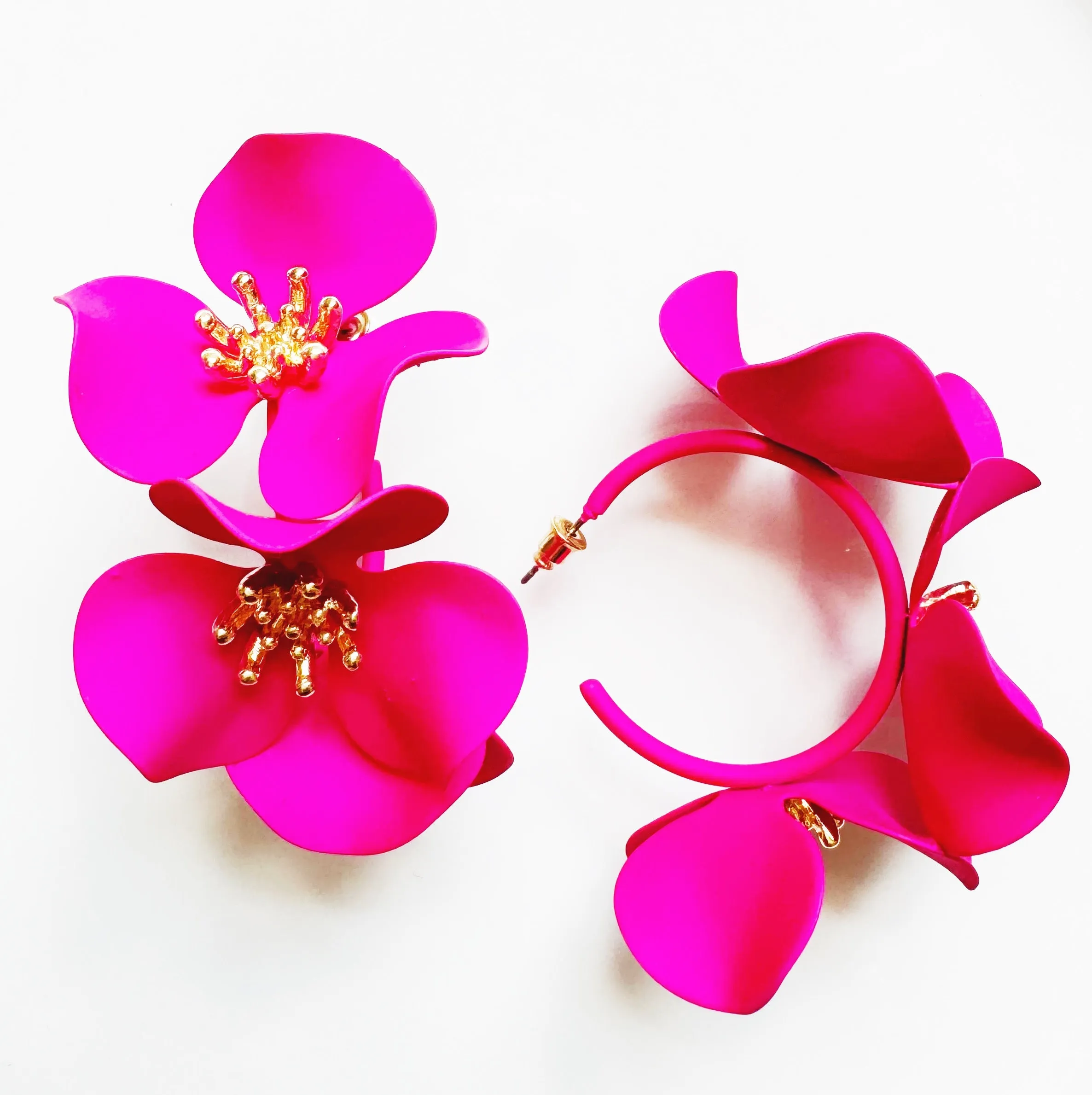 Summer Storm Pink Hoop Earrings