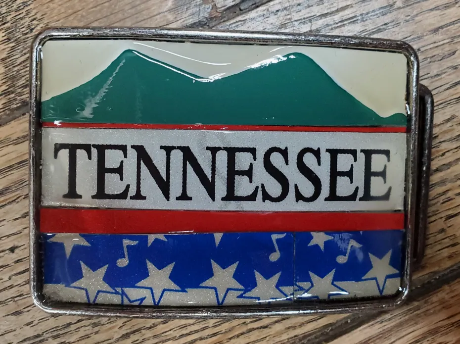 Tennessee Mountains License Plate Belt Buckle