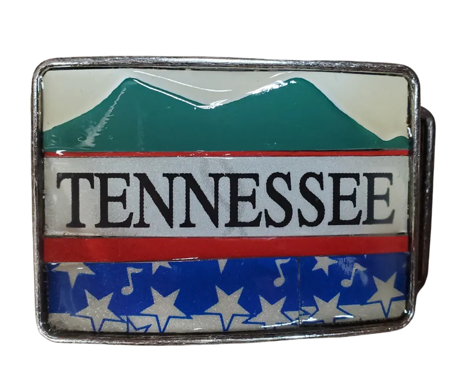 Tennessee Mountains License Plate Belt Buckle