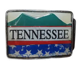 Tennessee Mountains License Plate Belt Buckle