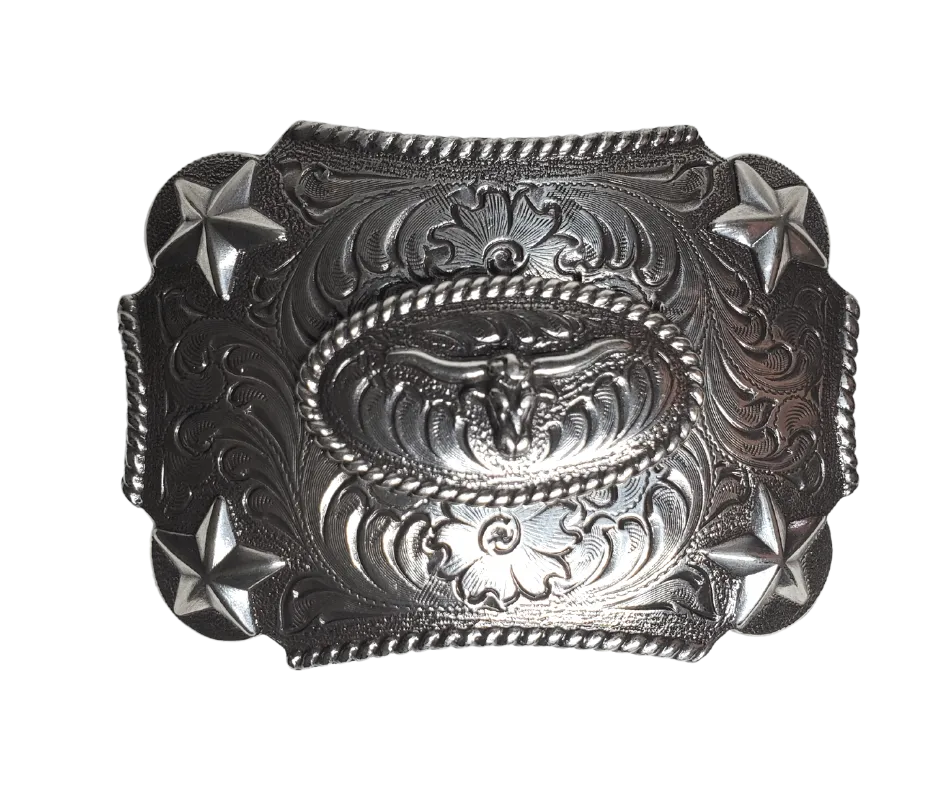 The Longhorn and Stars Kid's Belt Buckle