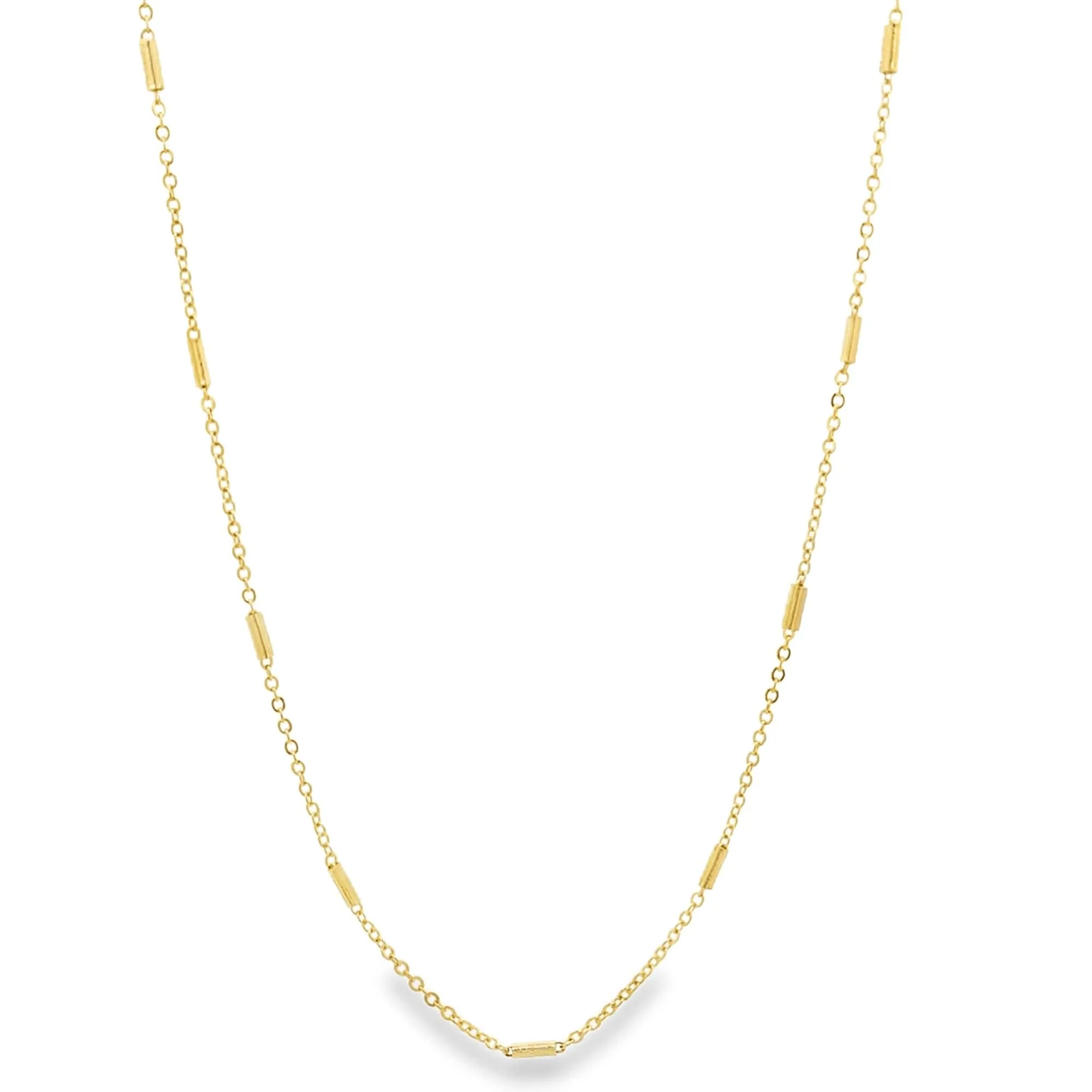 Thin Bar Charm Cable Necklace (H290)