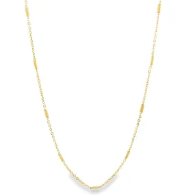 Thin Bar Charm Cable Necklace (H290)