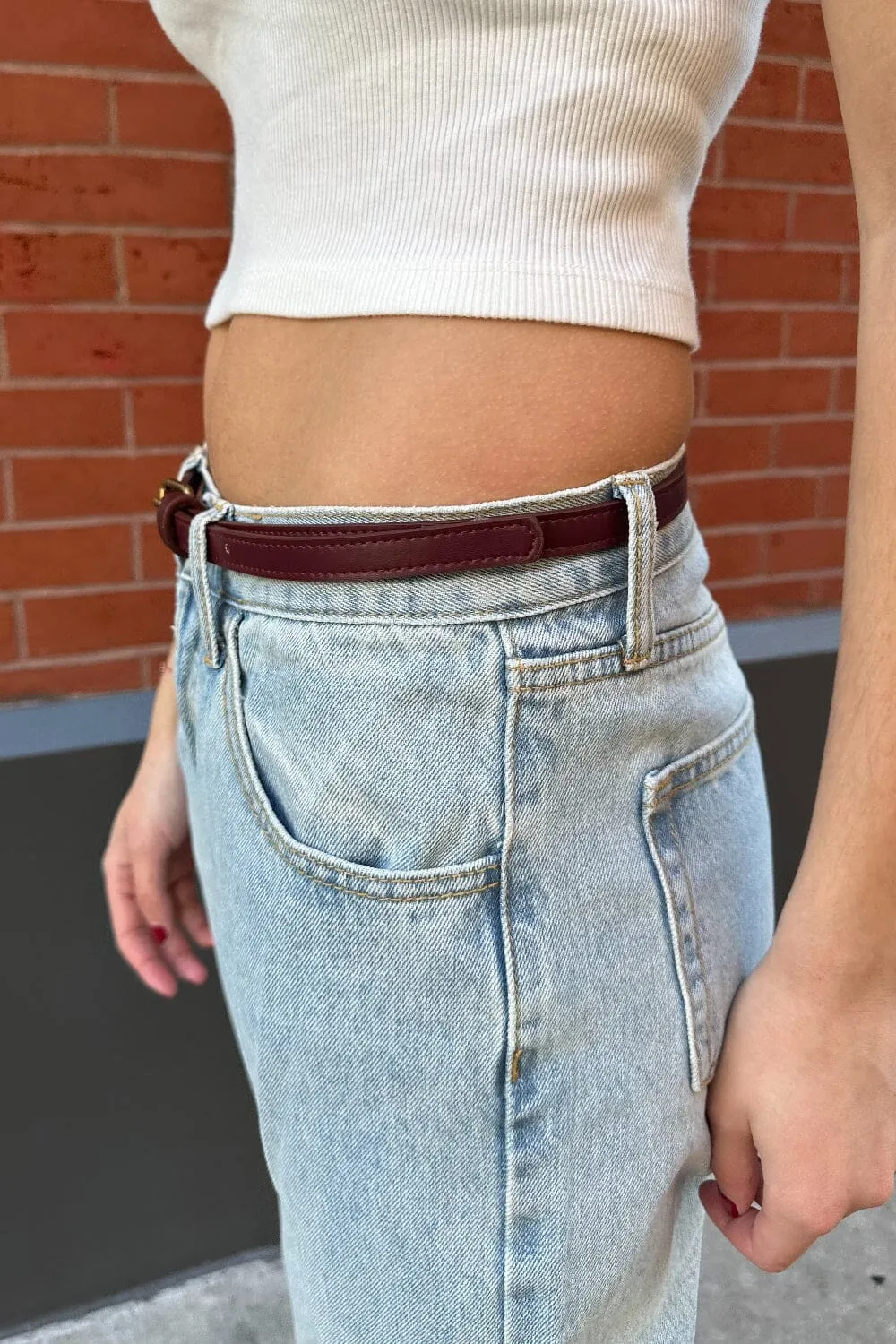 Thin Burgundy Belt