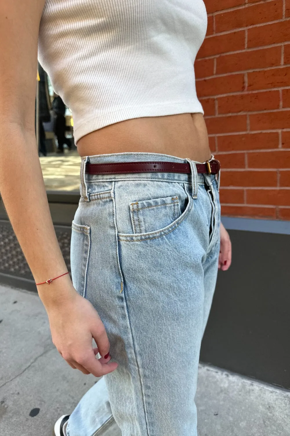 Thin Burgundy Belt