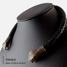 Torc Bronze Snake Black Leather | Fenris