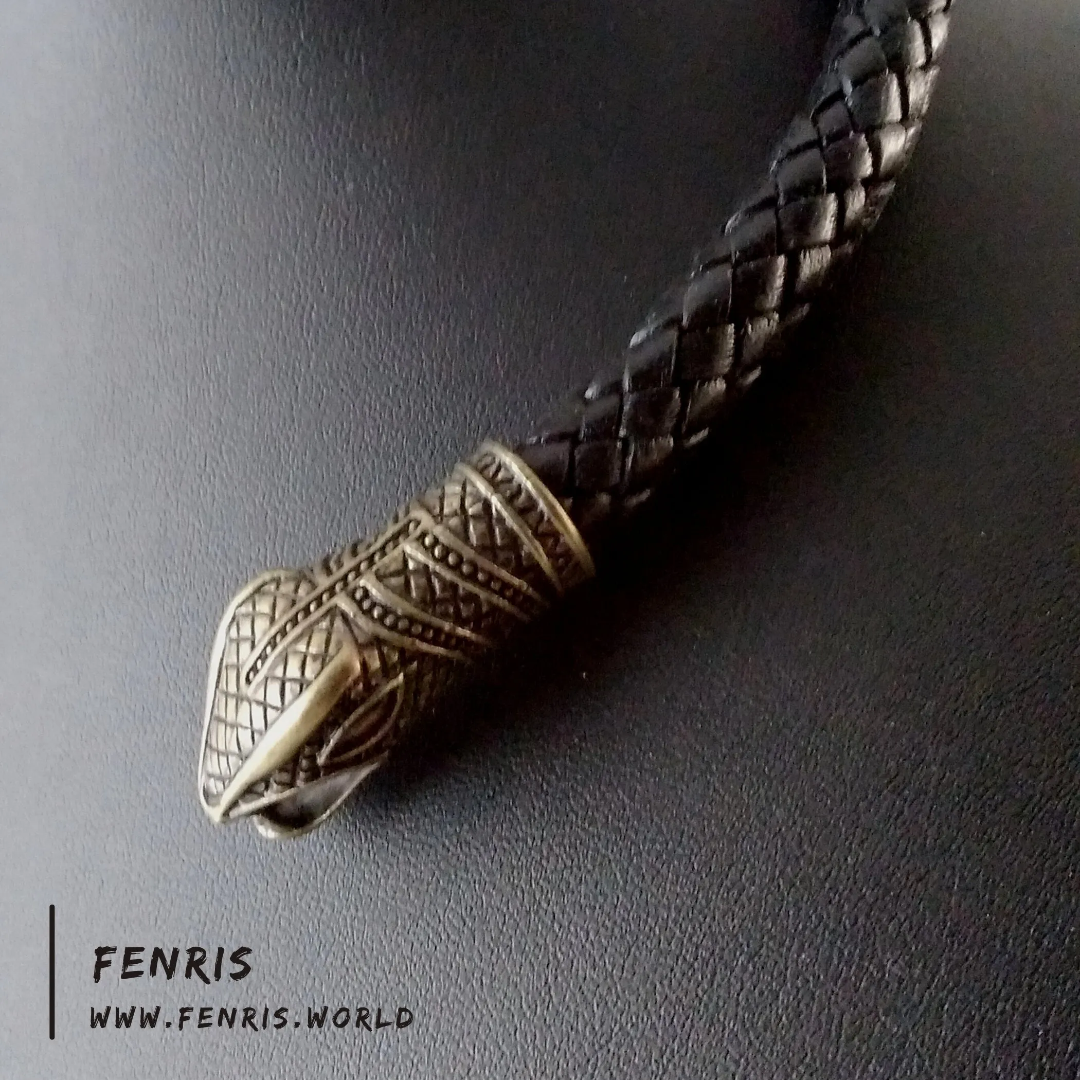 Torc Bronze Snake Black Leather | Fenris