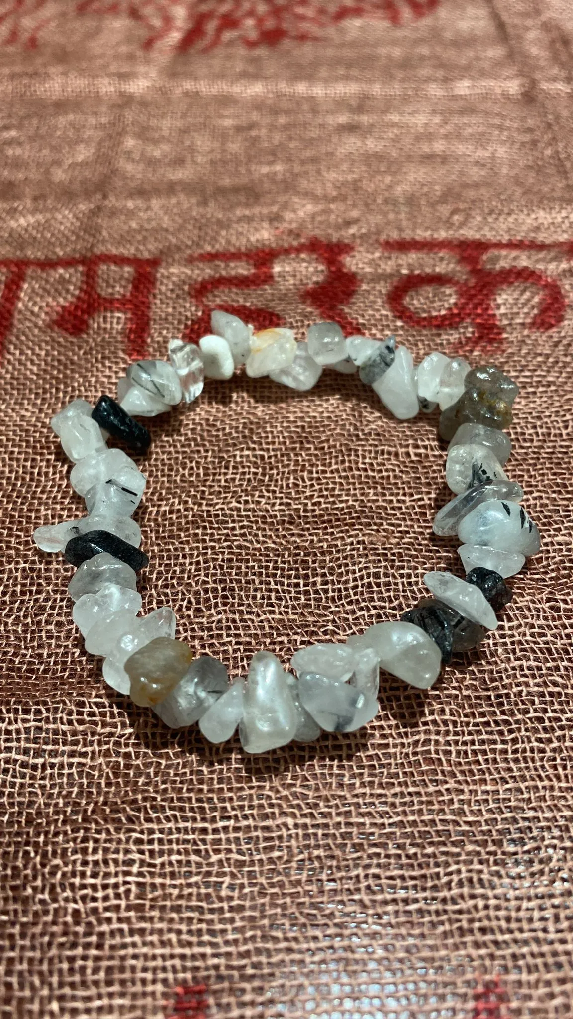 Tourmaline Quartz Chips Stretch Bracelet