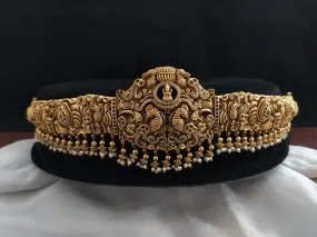 Traditional Antique Hip-Belt with Peacock and Lakshmi Motifs